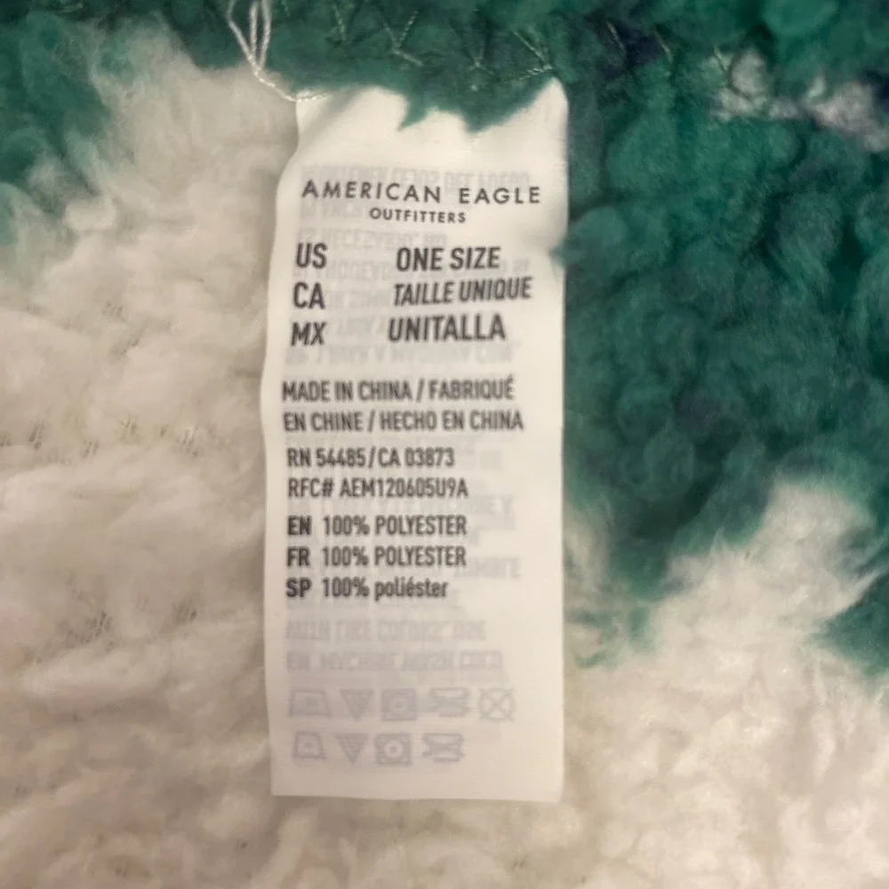 American Eagle Throw Blanket 50x60 Green Buffalo Plaid Sherpa Fleece Mountain
